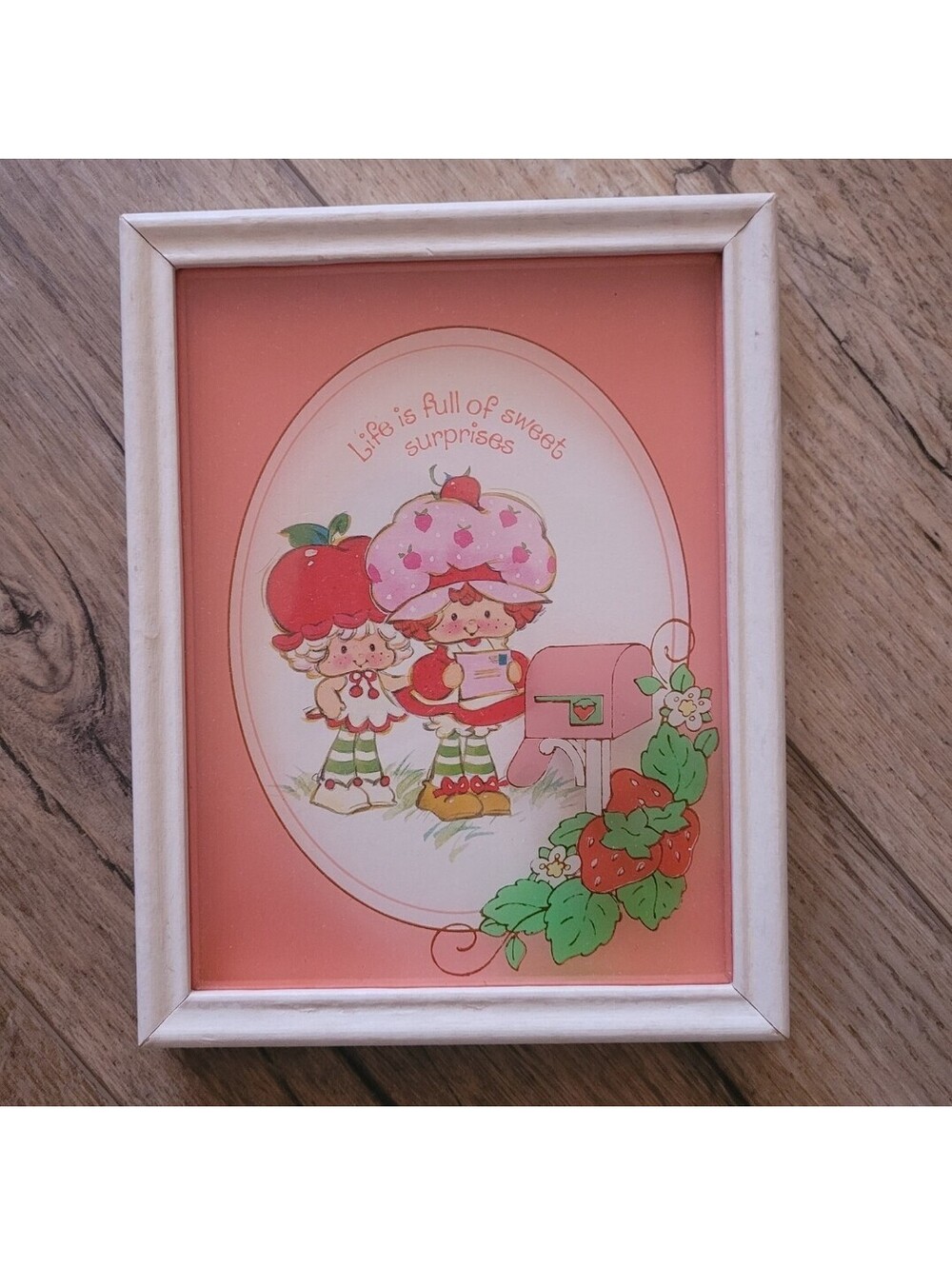 Vintage 1980 Strawberry Shortcake Framed Wall Art American Greetings